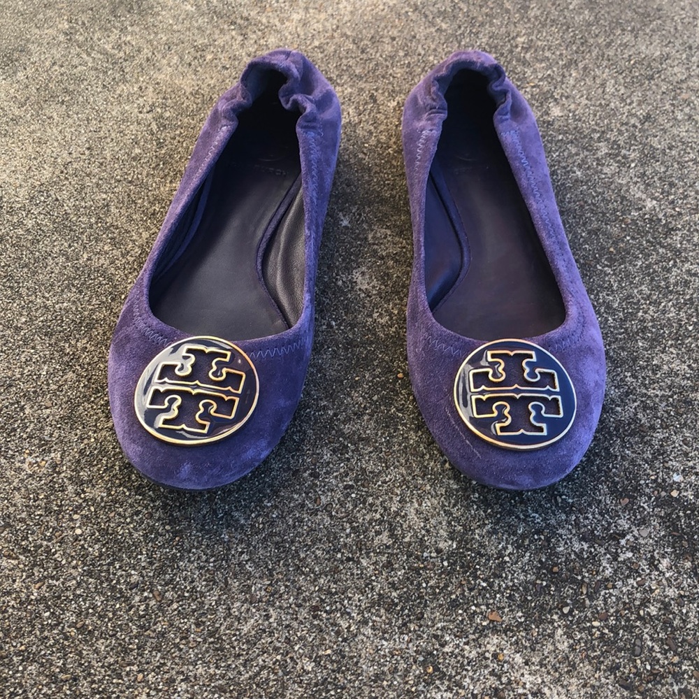 Purple Suede Tory Burch Reva Flat EUC